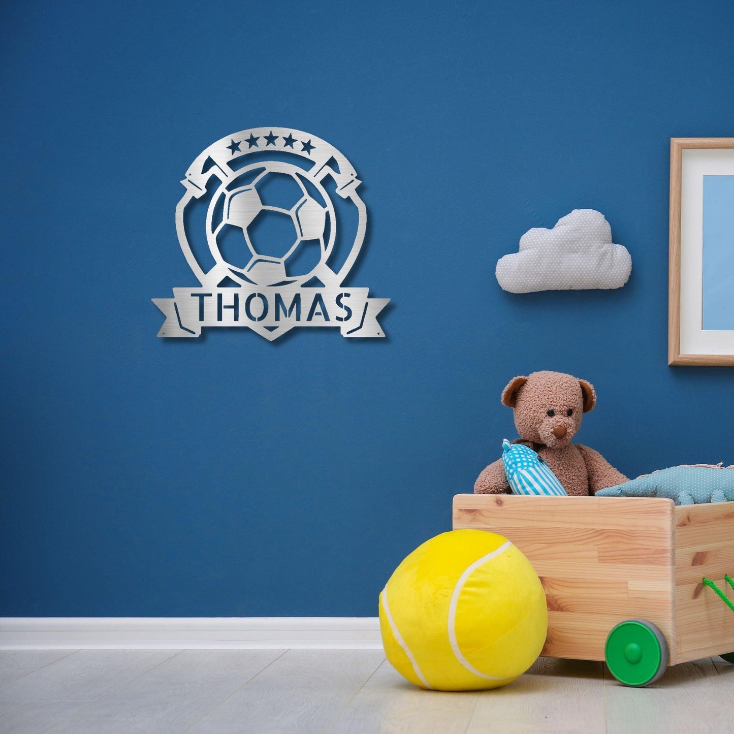 Soccer Plaque Custom Name Steel Wall Sign - Mallard Moon Gift Shop