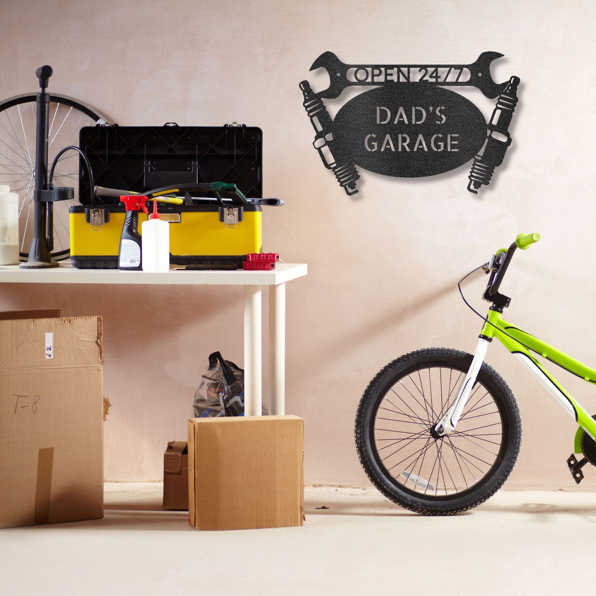 Garage Auto Mechanic Personalized Metal Art Wall Sign - Mallard Moon Gift Shop