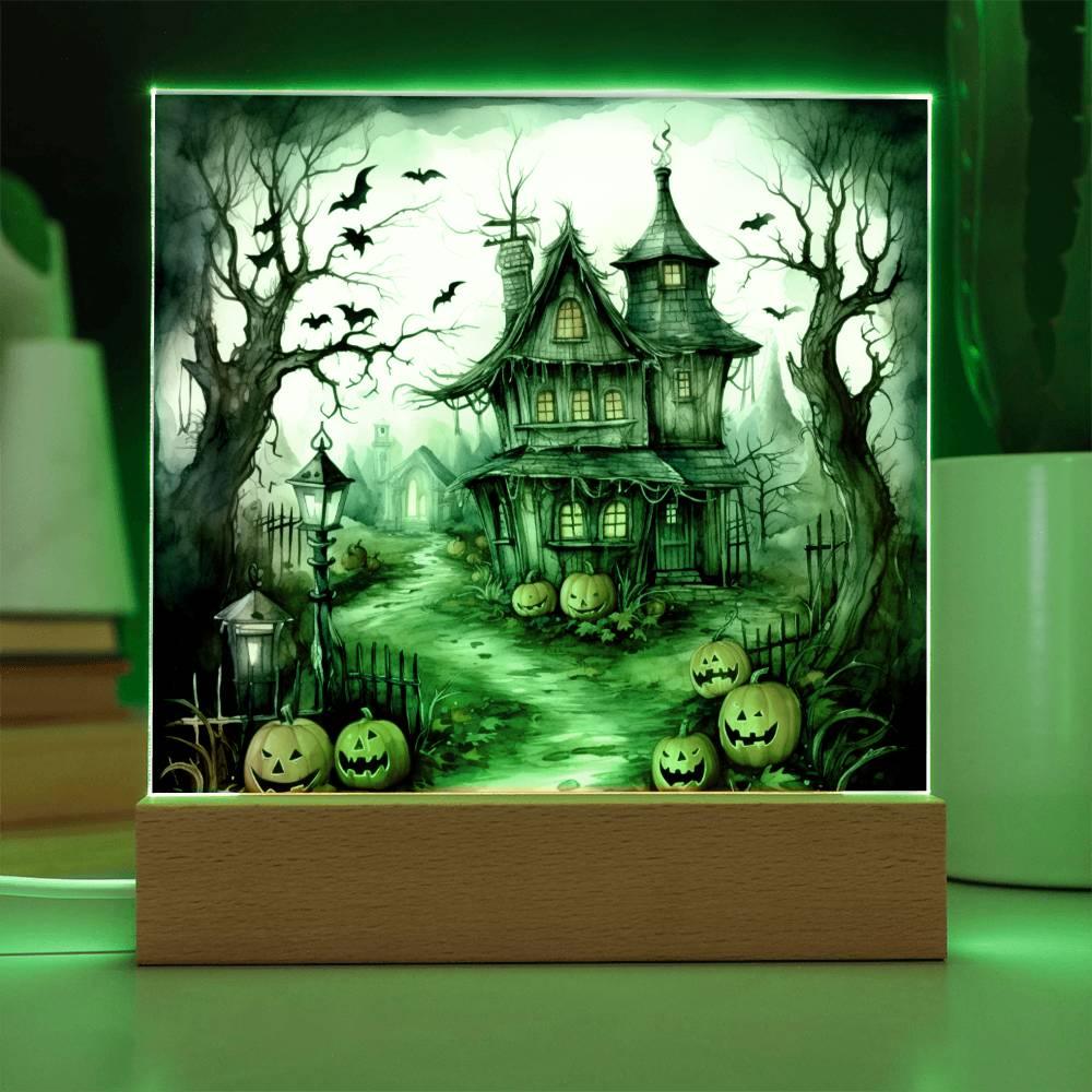 Midnight Manor: Premium Acrylic Halloween Plaque - Mallard Moon Gift Shop