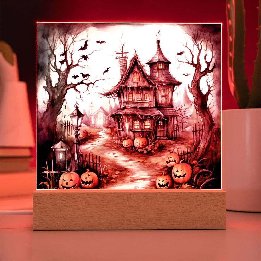 Midnight Manor: Premium Acrylic Halloween Plaque - Mallard Moon Gift Shop