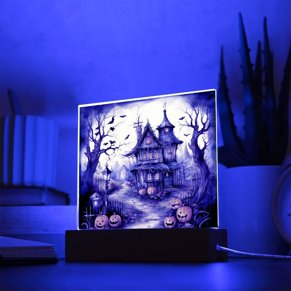 Midnight Manor: Premium Acrylic Halloween Plaque - Mallard Moon Gift Shop