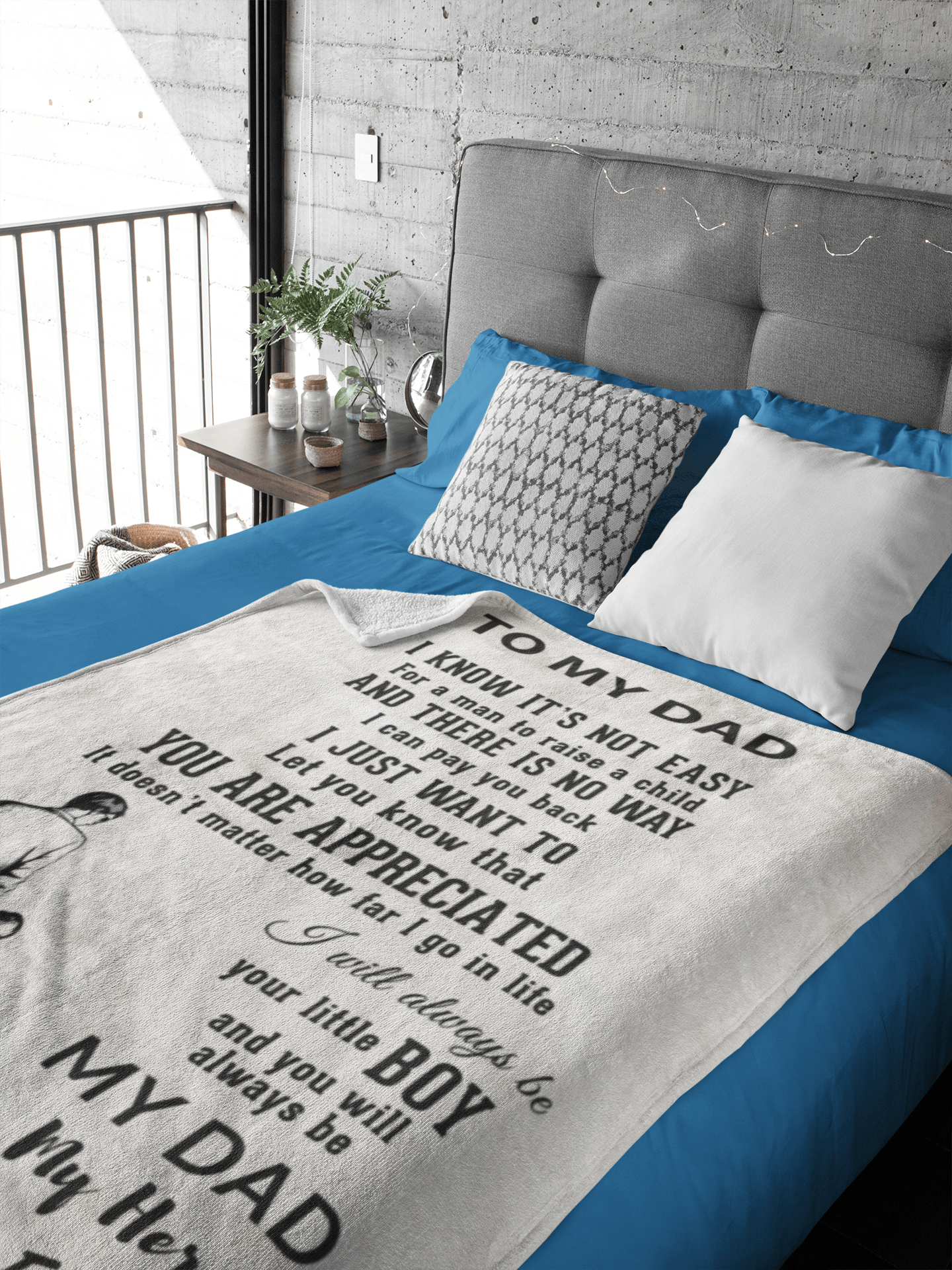 To My Dad -  I Will Always Be Your Little Boy Personalized Jersey Fleece Blanket - Mallard Moon Gift Shop