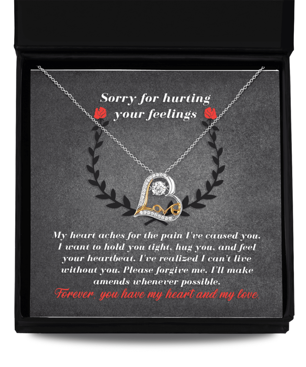 Apology Gift for Girlfriend, Wife, Soulmate - Sorry, Make Amends - Love Dancing Heart Pendant Necklace - Mallard Moon Gift Shop