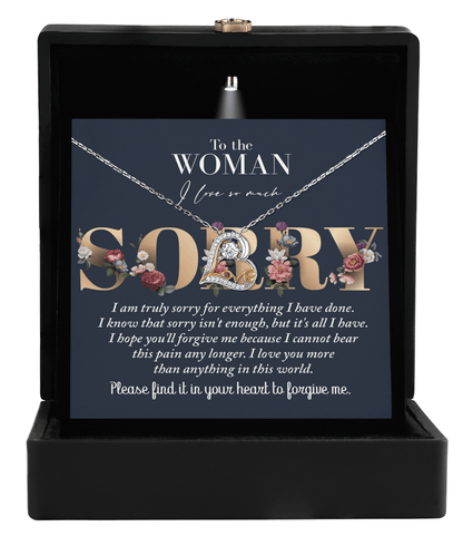 Apology Gift for Girlfriend, Wife, Soulmate - Sorry, Bear This Pain - Love Dancing Heart Pendant Necklace - Mallard Moon Gift Shop