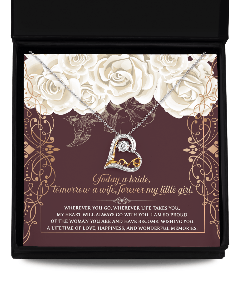 Daughter Wedding Day Gift - Wonderful Memories - Love Dancing Heart Pendant Necklace - Mallard Moon Gift Shop