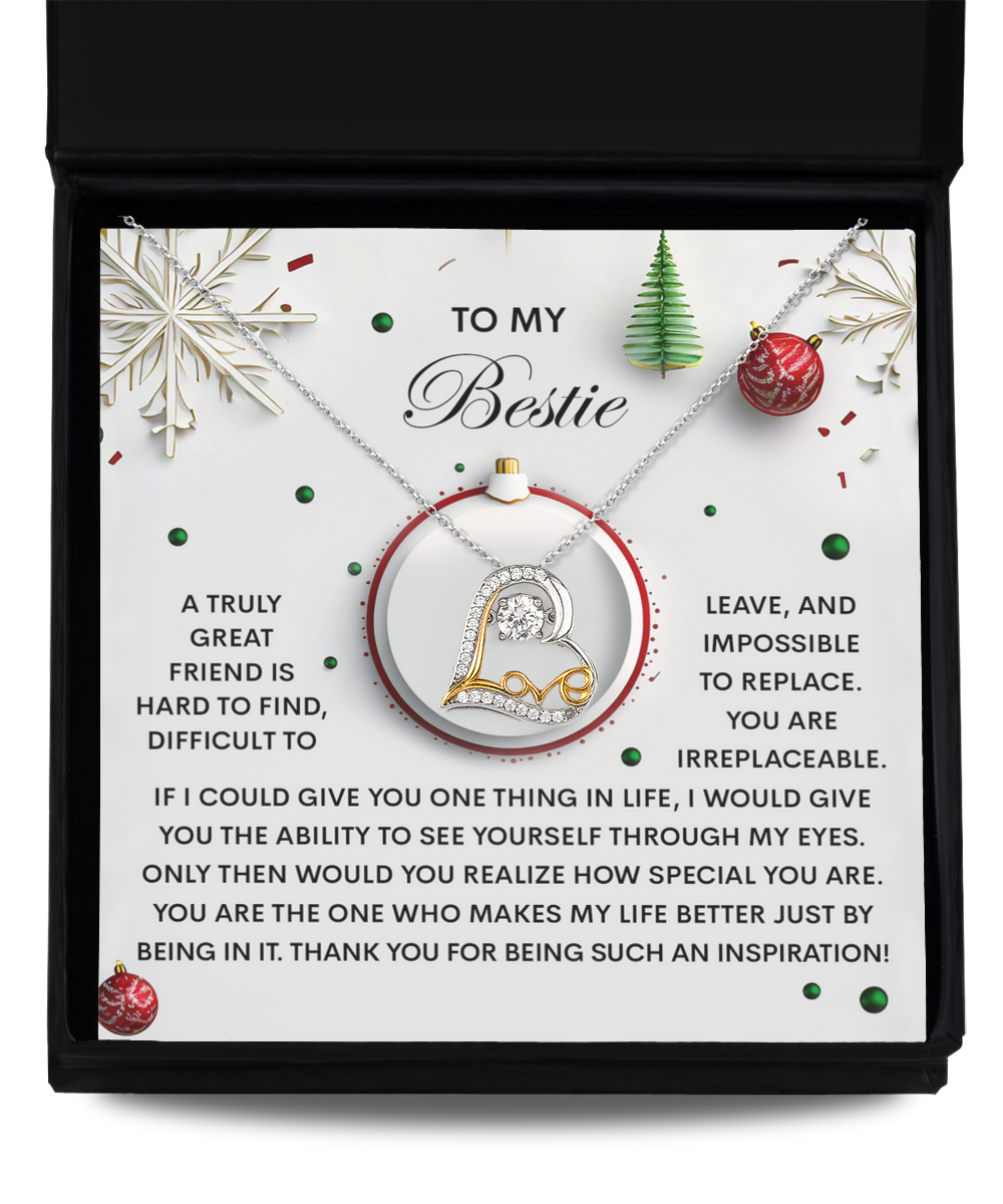 Gift for Bestie - The One - Love Dancing Heart Pendant Necklace - Mallard Moon Gift Shop