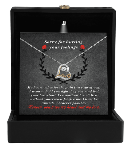 Apology Gift for Girlfriend, Wife, Soulmate - Sorry, Make Amends - Love Dancing Heart Pendant Necklace - Mallard Moon Gift Shop