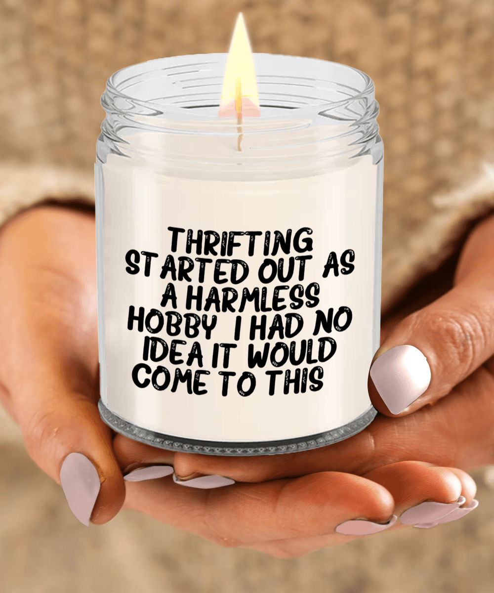 Thrifting Delight, Gifts for Friends, Thrifting Enthusiasts, Birthday, Holidays, Special Occasions, Quote Inspired Scented Soy Candle - Mallard Moon Gift Shop