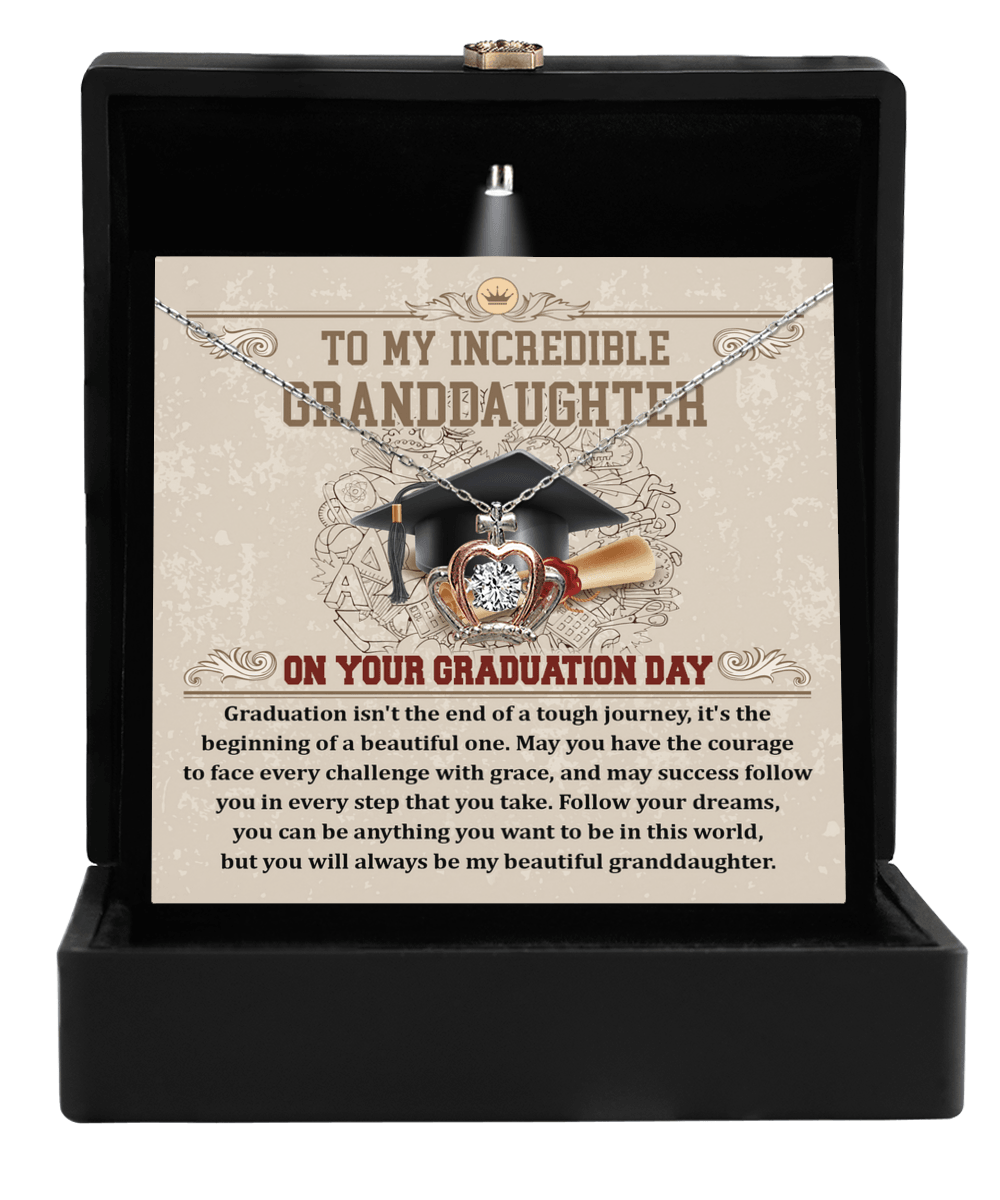 Granddaughter Graduation Gift Follow Your Dreams Crown Pendant Necklace - Mallard Moon Gift Shop