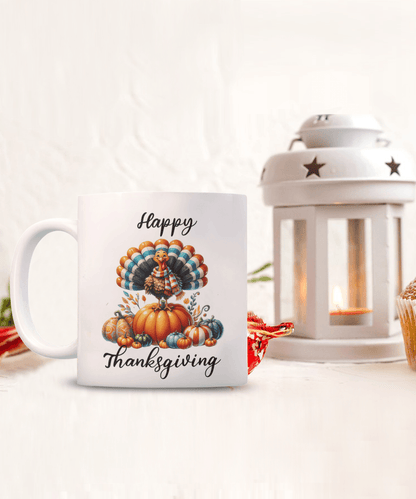 Happy Thanksgiving Ceramic Mug – Perfect for Holiday Cheer! - Mallard Moon Gift Shop