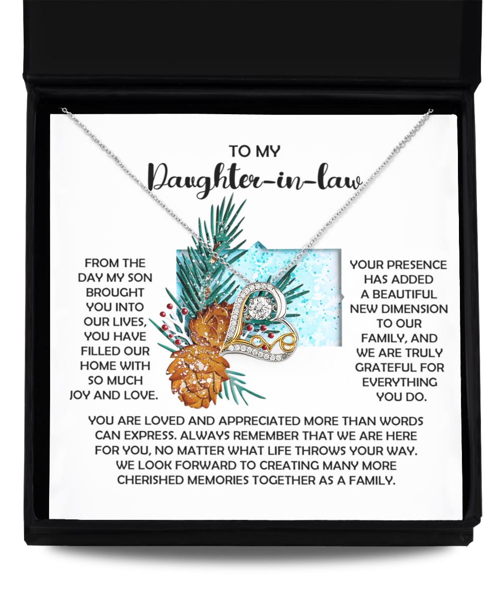 Gift for Daughter-in-Law - Here For You - Love Dancing Heart Pendant Necklace - Mallard Moon Gift Shop