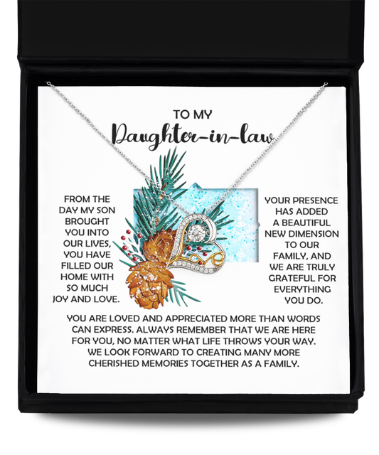 Gift for Daughter-in-Law - Here For You - Love Dancing Heart Pendant Necklace - Mallard Moon Gift Shop