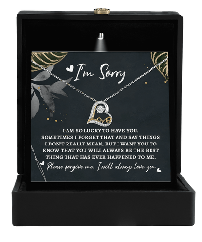 Apology Gift for Girlfriend, Wife, Soulmate - Sorry, The Best Thing - Love Dancing Heart Pendant Necklace - Mallard Moon Gift Shop