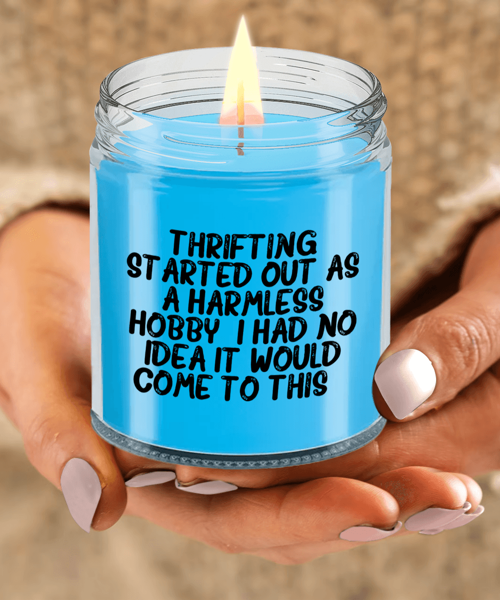 Thrifting Delight, Gifts for Friends, Thrifting Enthusiasts, Birthday, Holidays, Special Occasions, Quote Inspired Scented Soy Candle - Mallard Moon Gift Shop