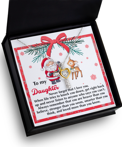 Daughter Heartfelt Gift- Get Back Up - Dancing Cross Pendant Necklace - Mallard Moon Gift Shop