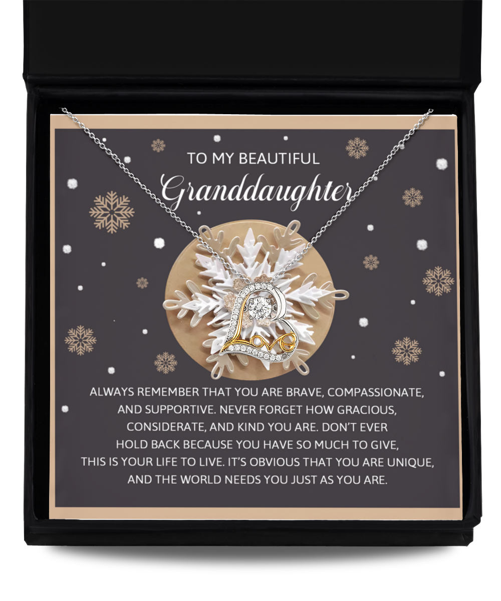 Gift for Granddaughter - As You Are - Love Dancing Heart Pendant Necklace - Mallard Moon Gift Shop