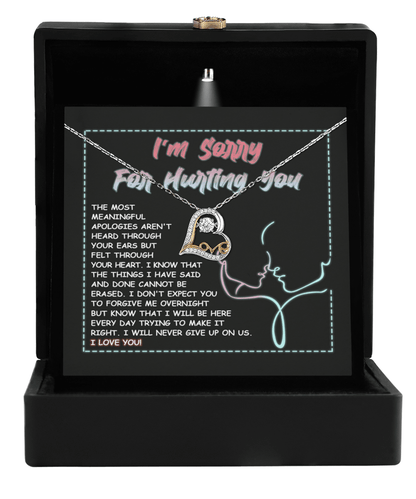 Apology Gift for Girlfriend, Wife, Soulmate - Sorry, Never Give Up - Love Dancing Heart Pendant Necklace - Mallard Moon Gift Shop