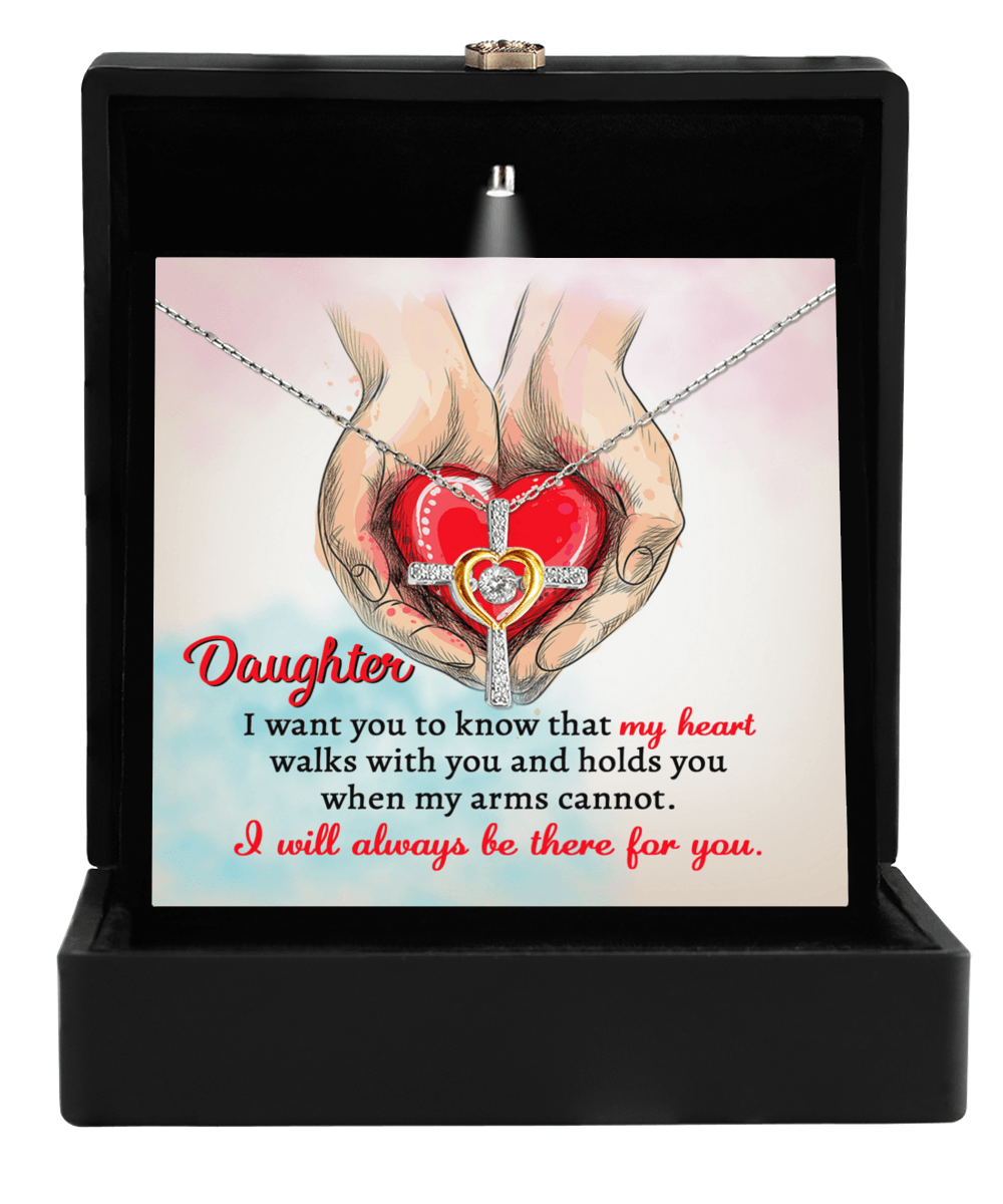 Gift for Daughter- I Will Always Be There Cross Pendant Necklace - Mallard Moon Gift Shop
