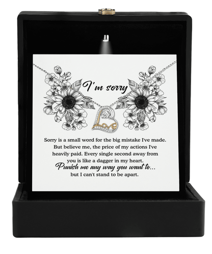 Apology Gift - Sorry is a Small Word for the Big Mistake - Love Dancing Heart Pendant Necklace - Mallard Moon Gift Shop