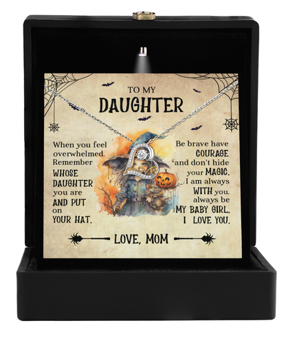 Daughter Halloween Inspired - Put Your Hat On and Don't Hide Your Magic Love Dancing Heart Necklace - Mallard Moon Gift Shop
