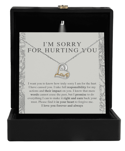 Apology Gift - I'm Sorry, I Promise to Do Everything - Love Dancing Heart Pendant Necklace - Mallard Moon Gift Shop