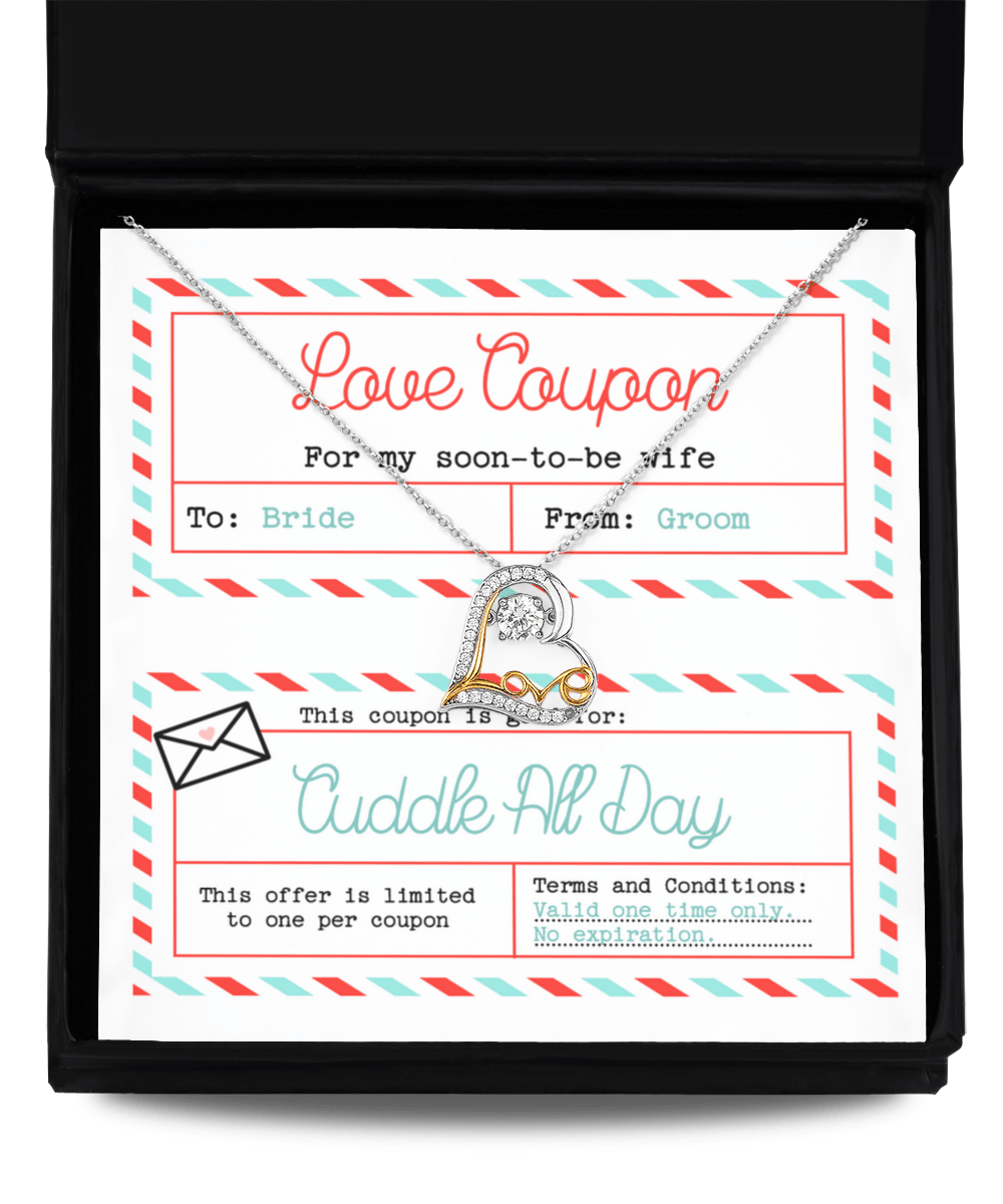 Wife Wedding Day Gift - Love Coupon - Love Heart Pendant Necklace - Mallard Moon Gift Shop