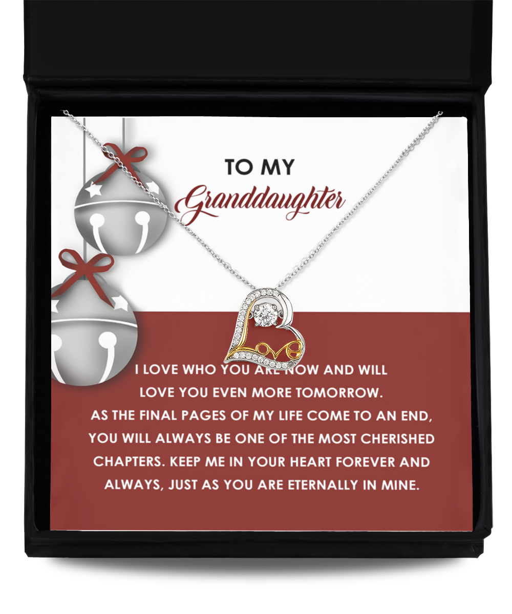 Gift for Granddaughter - To An End - Love Dancing Heart Pendant Necklace - Mallard Moon Gift Shop
