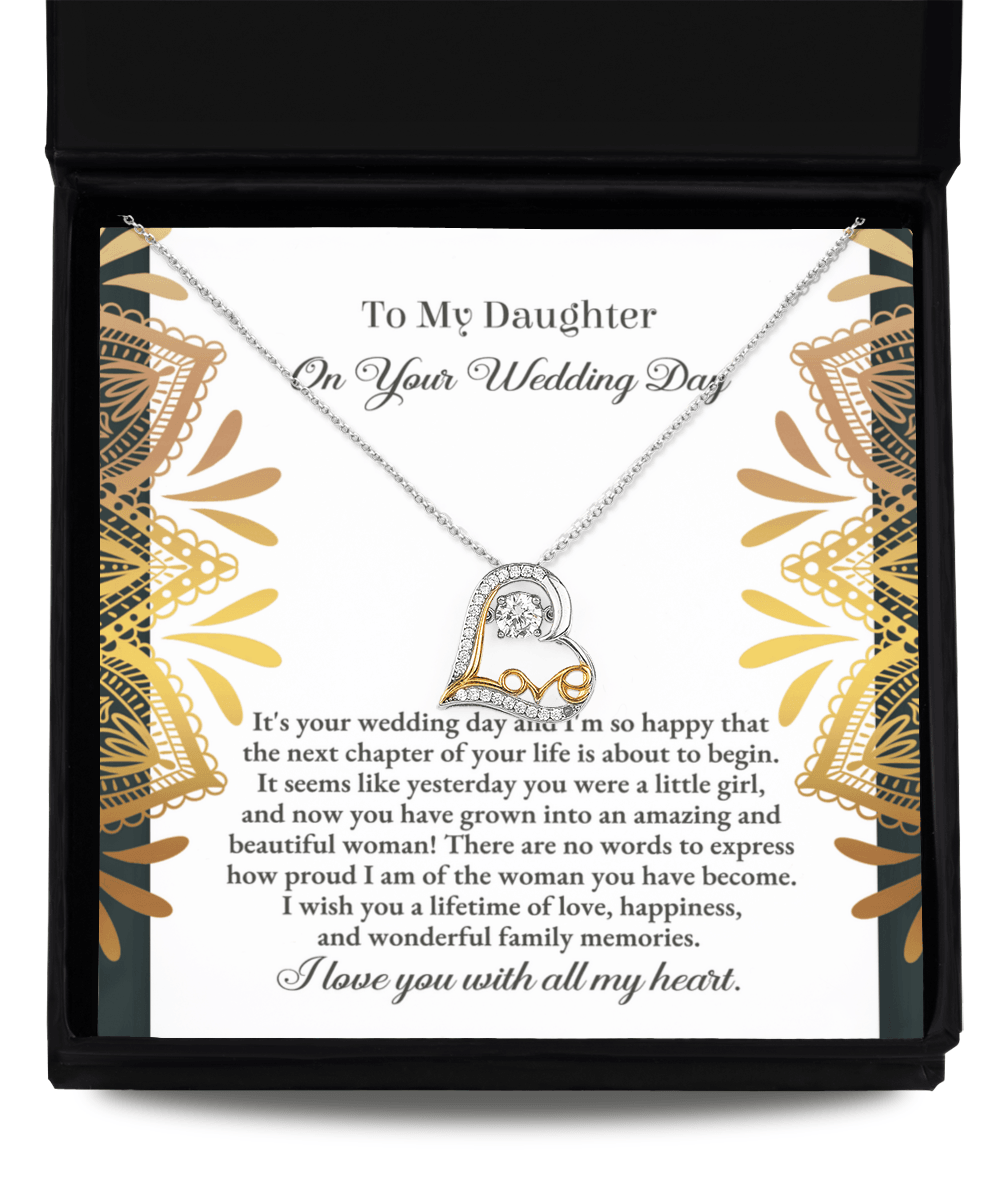 Daughter Wedding Day Gift - A Little Girl - Love Dancing Heart Pendant Necklace - Mallard Moon Gift Shop