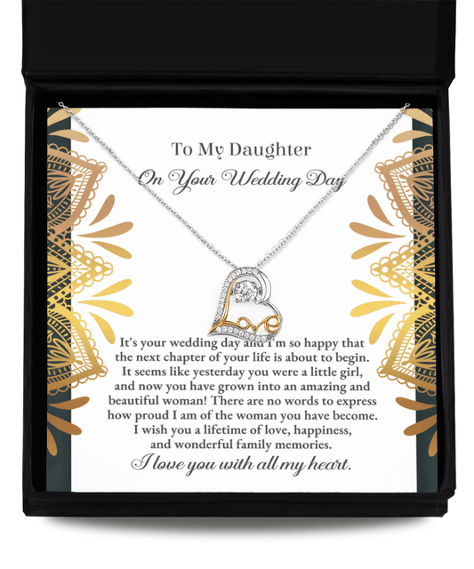 Daughter Wedding Day Gift - A Little Girl - Love Dancing Heart Pendant Necklace - Mallard Moon Gift Shop