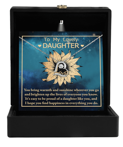 Daughter Gift for Birthday, Christmas, Graduation - Proud Of You - Love Dancing Heart Pendant Necklace - Mallard Moon Gift Shop