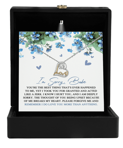 Apology Gift for Girlfriend, Wife, Soulmate - Sorry, More Than Anything - Love Dancing Heart Pendant Necklace - Mallard Moon Gift Shop