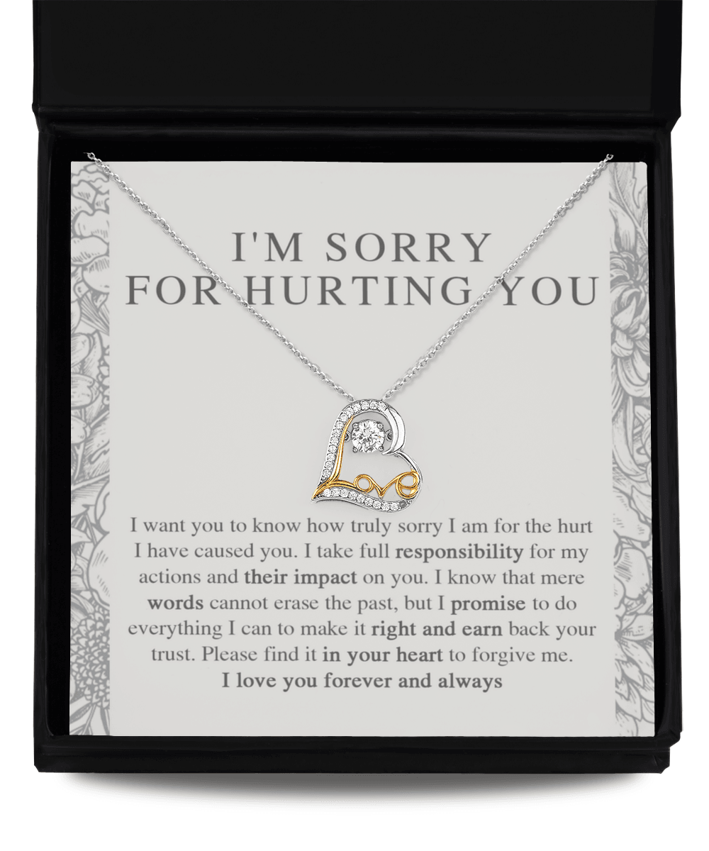 Apology Gift - I'm Sorry, I Promise to Do Everything - Love Dancing Heart Pendant Necklace - Mallard Moon Gift Shop