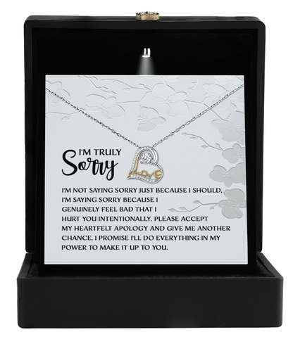 Apology Gift for Girlfriend, Wife, Soulmate - Sorry, Feel Bad - Love Dancing Heart Pendant Necklace - Mallard Moon Gift Shop