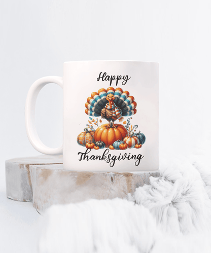Happy Thanksgiving Ceramic Mug – Perfect for Holiday Cheer! - Mallard Moon Gift Shop