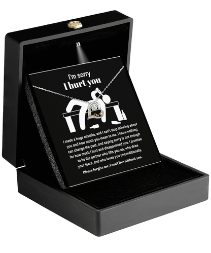 Apology Gift for Girlfriend, Wife, Soulmate - Sorry, Nothing Can Change The Past  - Love Dancing Heart Pendant Necklace - Mallard Moon Gift Shop