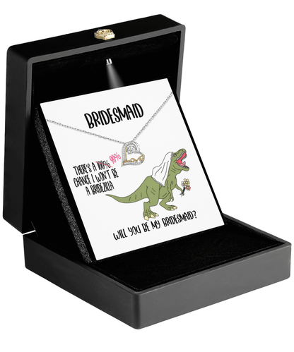 Bridesmaid Wedding Party Proposal Invitation Love Heart Necklace Gift from Bridezilla, Bridesmaid Gifts - Mallard Moon Gift Shop