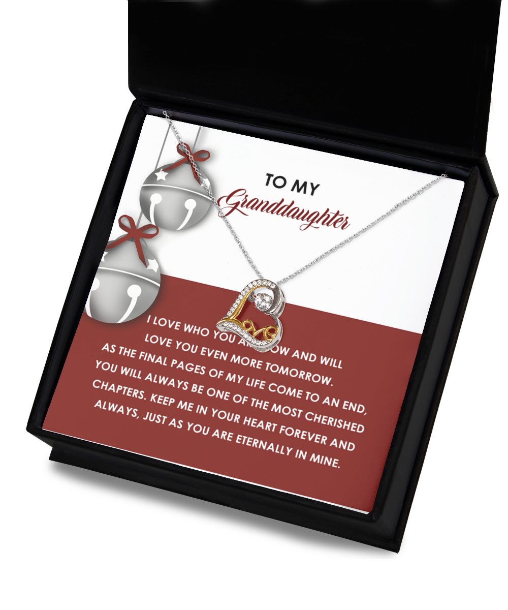 Gift for Granddaughter - To An End - Love Dancing Heart Pendant Necklace - Mallard Moon Gift Shop