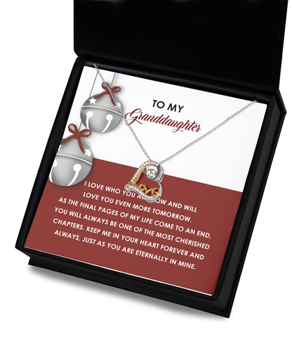 Gift for Granddaughter - To An End - Love Dancing Heart Pendant Necklace - Mallard Moon Gift Shop