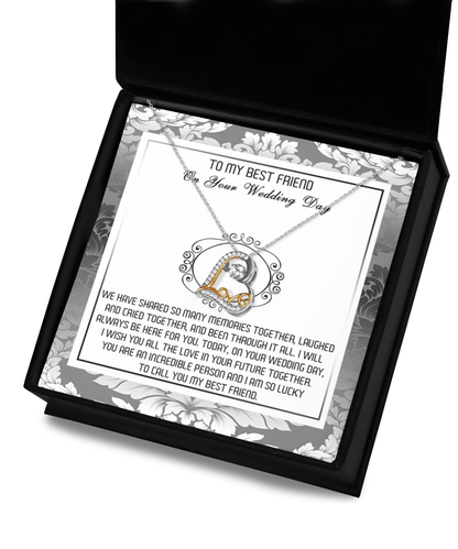 Best Friend Wedding Day Gift - An Incredible Person - Love Dancing Heart Pendant Necklace - Mallard Moon Gift Shop