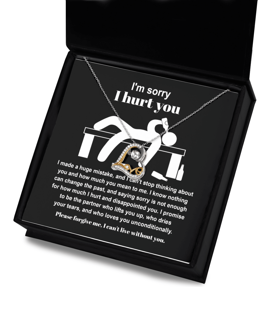 Apology Gift for Girlfriend, Wife, Soulmate - Sorry, Nothing Can Change The Past  - Love Dancing Heart Pendant Necklace - Mallard Moon Gift Shop