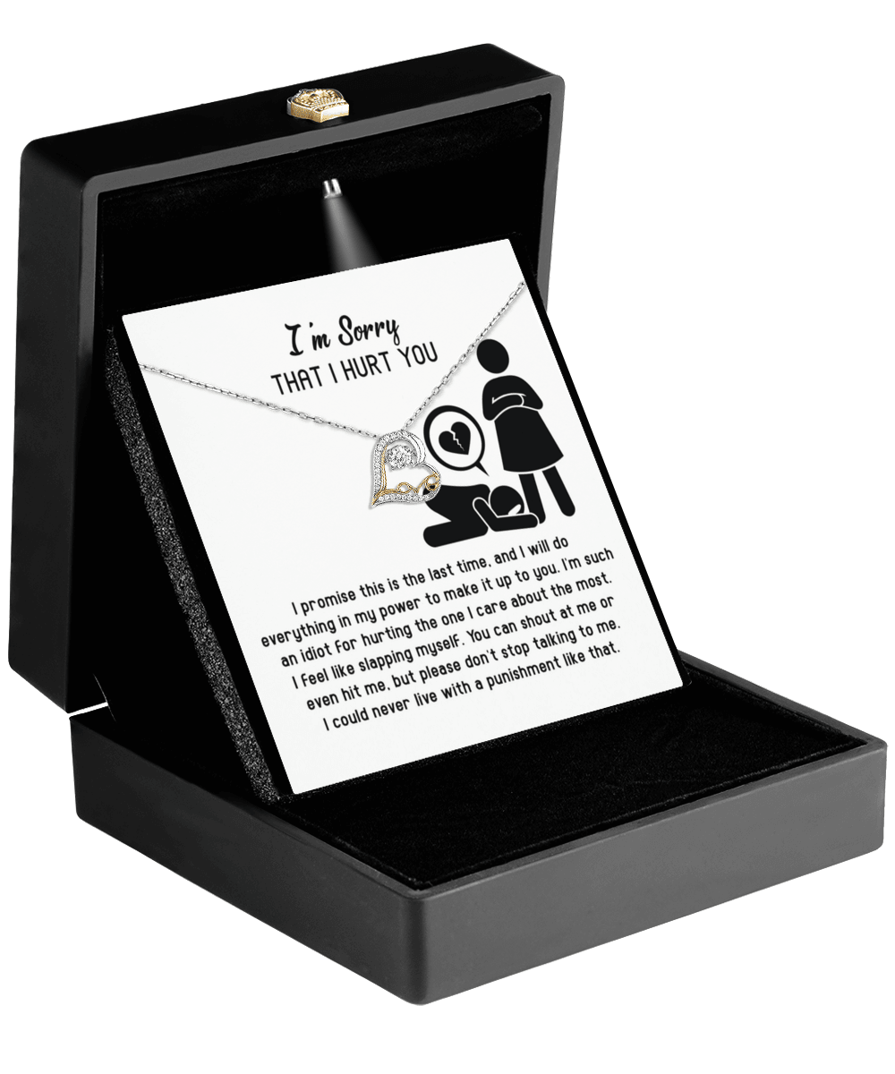 Apology Gift for Girlfriend, Wife, Soulmate - Sorry, Please Don't Stop Talking - Love Dancing Heart Pendant Necklace - Mallard Moon Gift Shop