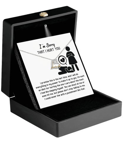 Apology Gift for Girlfriend, Wife, Soulmate - Sorry, Please Don't Stop Talking - Love Dancing Heart Pendant Necklace - Mallard Moon Gift Shop