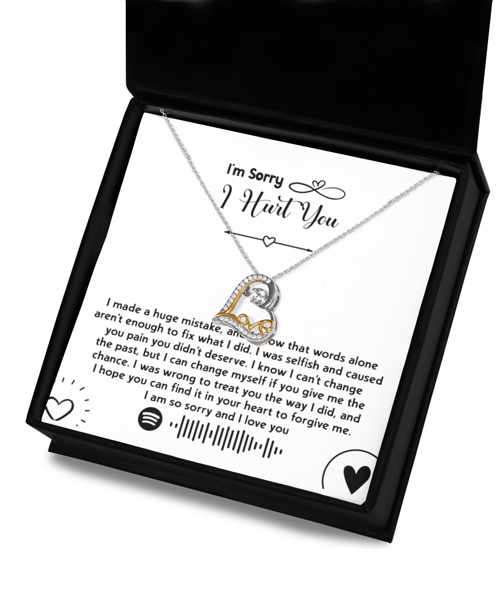 Apology Gift for Girlfriend, Wife, Soulmate - Sorry, You Didn't Deserve - Love Dancing Heart Pendant Necklace - Mallard Moon Gift Shop