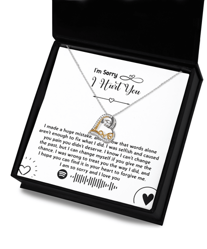 Apology Gift for Girlfriend, Wife, Soulmate - Sorry, You Didn't Deserve - Love Dancing Heart Pendant Necklace - Mallard Moon Gift Shop