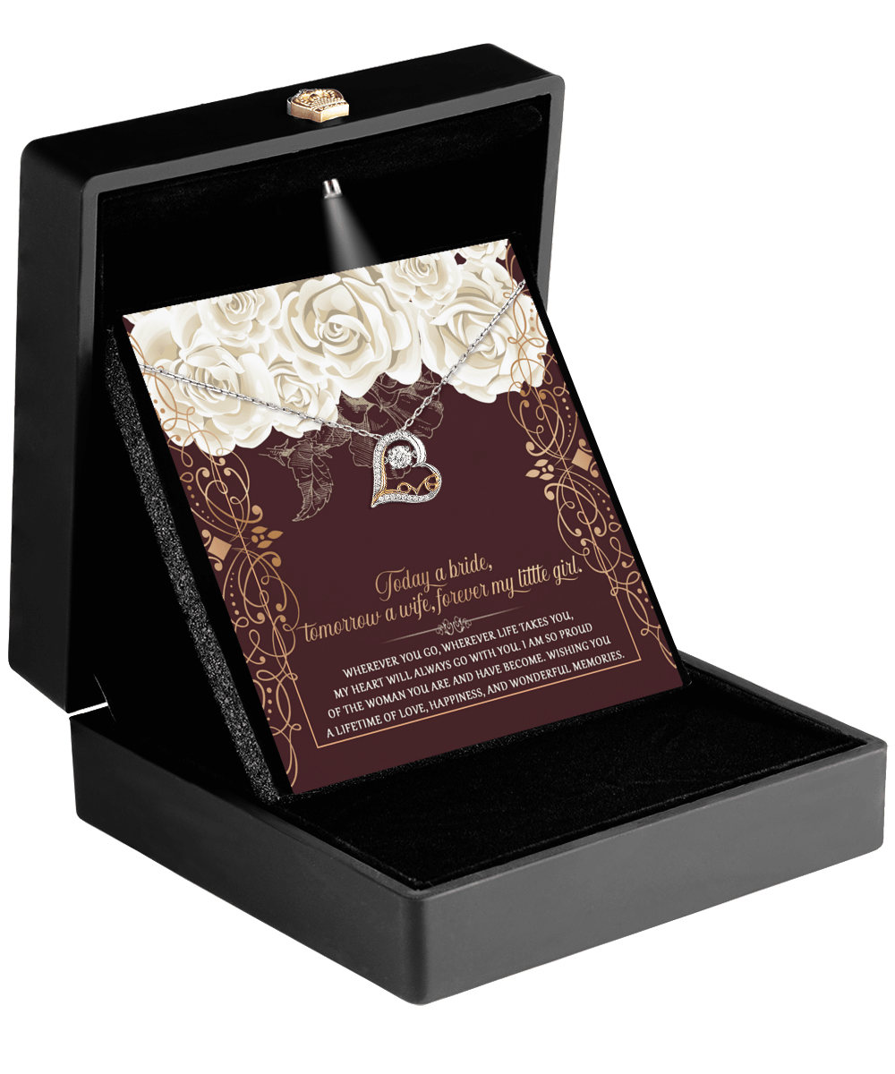 Daughter Wedding Day Gift - Wonderful Memories - Love Dancing Heart Pendant Necklace - Mallard Moon Gift Shop