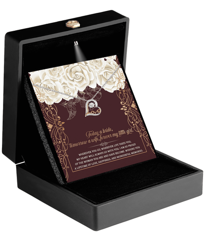 Daughter Wedding Day Gift - Wonderful Memories - Love Dancing Heart Pendant Necklace - Mallard Moon Gift Shop