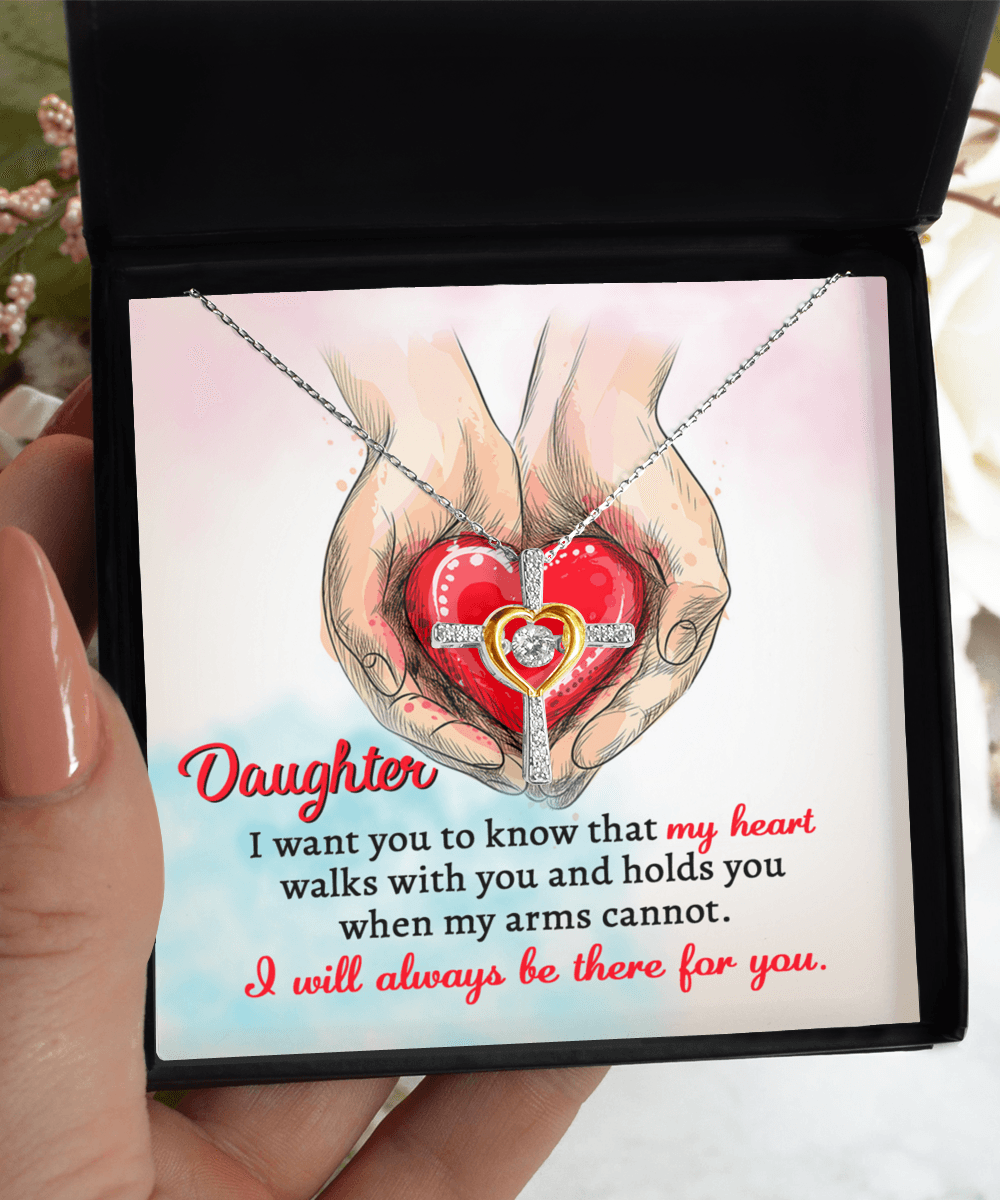 Gift for Daughter- I Will Always Be There Cross Pendant Necklace - Mallard Moon Gift Shop