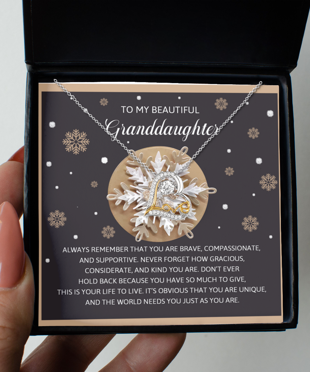 Gift for Granddaughter - As You Are - Love Dancing Heart Pendant Necklace - Mallard Moon Gift Shop