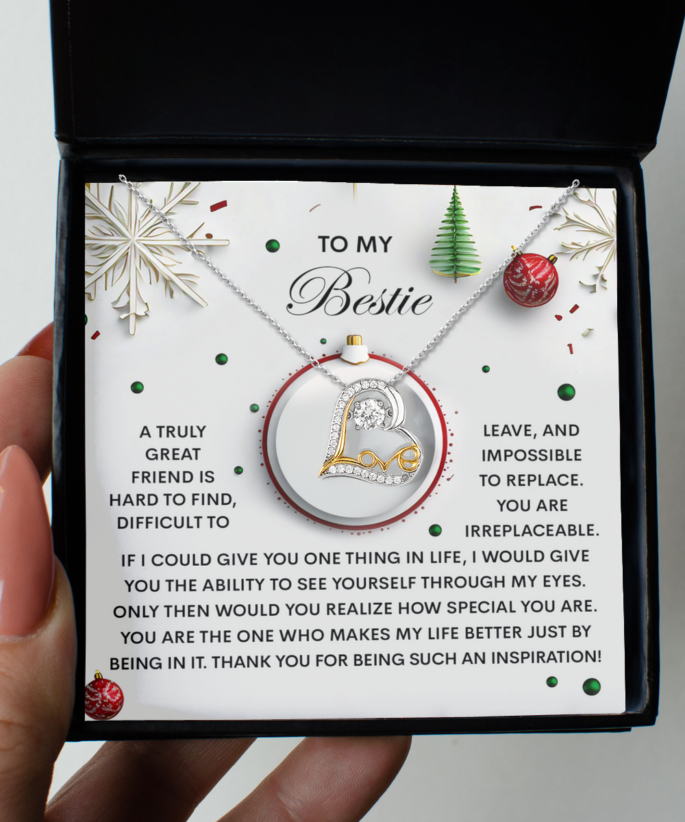 Gift for Bestie - The One - Love Dancing Heart Pendant Necklace - Mallard Moon Gift Shop