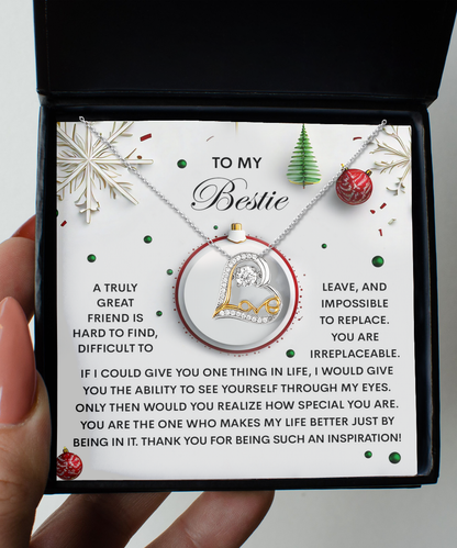 Gift for Bestie - The One - Love Dancing Heart Pendant Necklace - Mallard Moon Gift Shop